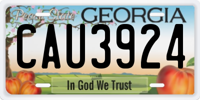 GA license plate CAU3924