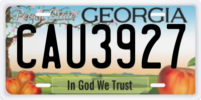 GA license plate CAU3927