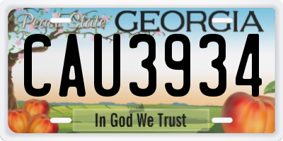 GA license plate CAU3934
