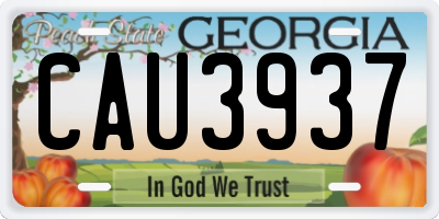 GA license plate CAU3937