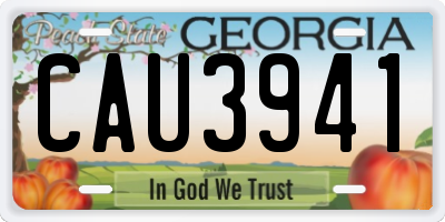 GA license plate CAU3941