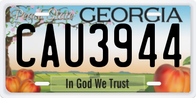 GA license plate CAU3944