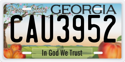GA license plate CAU3952
