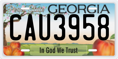 GA license plate CAU3958