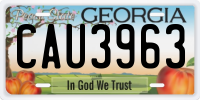 GA license plate CAU3963