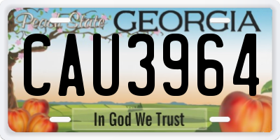 GA license plate CAU3964