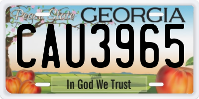 GA license plate CAU3965