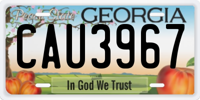 GA license plate CAU3967