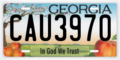 GA license plate CAU3970
