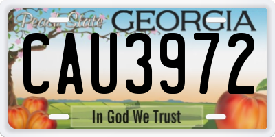 GA license plate CAU3972