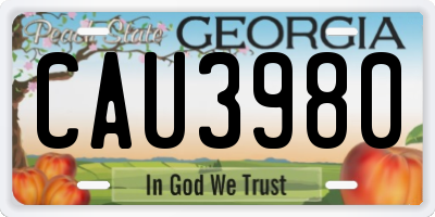 GA license plate CAU3980