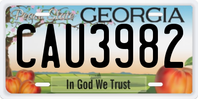 GA license plate CAU3982
