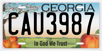 GA license plate CAU3987