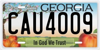 GA license plate CAU4009