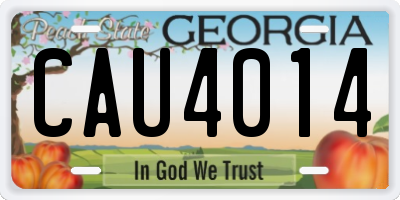 GA license plate CAU4014