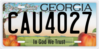 GA license plate CAU4027