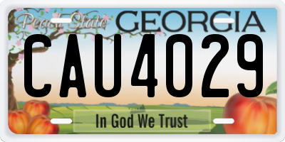 GA license plate CAU4029