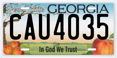 GA license plate CAU4035
