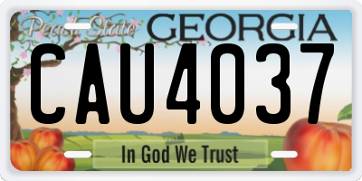 GA license plate CAU4037