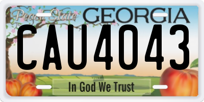 GA license plate CAU4043
