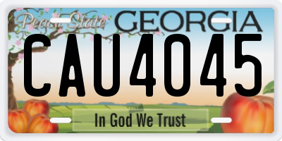 GA license plate CAU4045