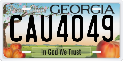 GA license plate CAU4049