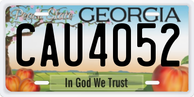GA license plate CAU4052