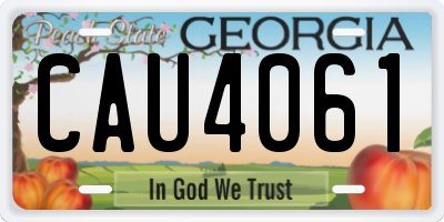 GA license plate CAU4061