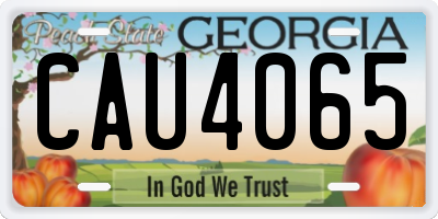 GA license plate CAU4065