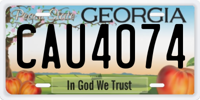 GA license plate CAU4074