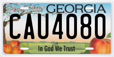 GA license plate CAU4080