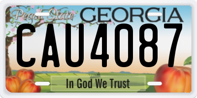 GA license plate CAU4087