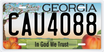 GA license plate CAU4088