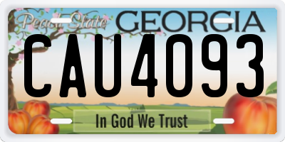 GA license plate CAU4093