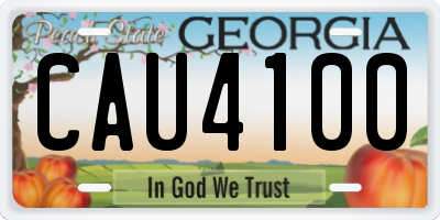 GA license plate CAU4100
