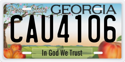 GA license plate CAU4106