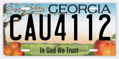 GA license plate CAU4112