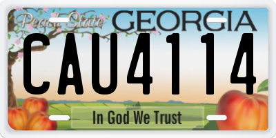 GA license plate CAU4114
