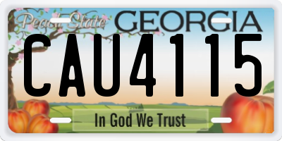 GA license plate CAU4115