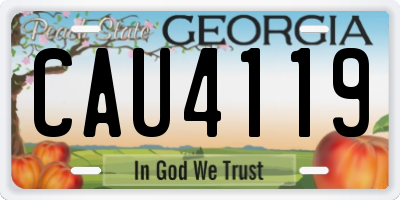 GA license plate CAU4119