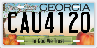 GA license plate CAU4120