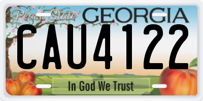 GA license plate CAU4122