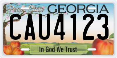 GA license plate CAU4123
