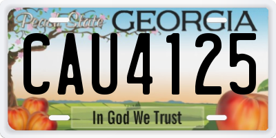 GA license plate CAU4125