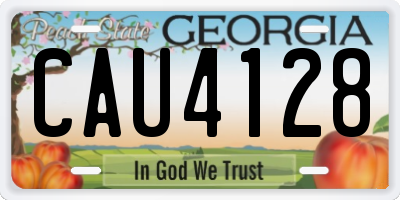 GA license plate CAU4128