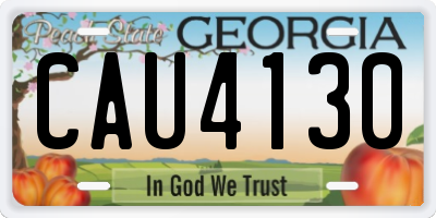 GA license plate CAU4130