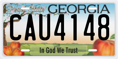 GA license plate CAU4148