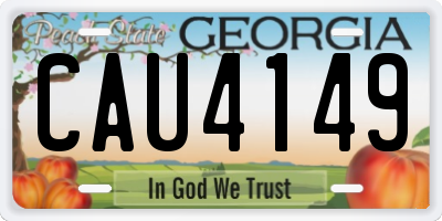 GA license plate CAU4149