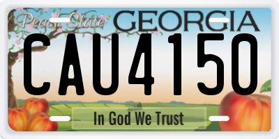 GA license plate CAU4150
