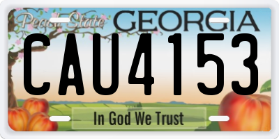 GA license plate CAU4153
